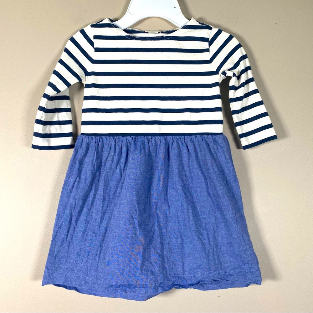 Crewcuts Girls Stripes And Chambray Dress Size 4